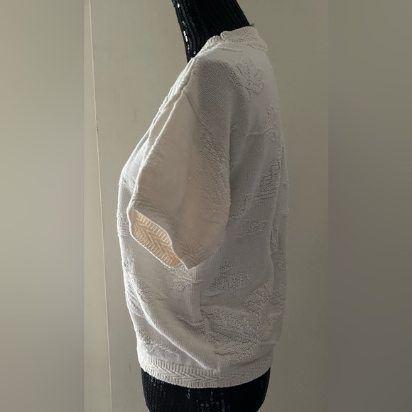 Vintage Yarnworks Cream Maple Leaf Sweater Size Large - Picture 3 of 11